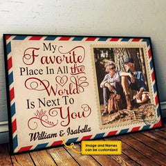 I Adore Staying Next To You - Upload Image. Personalized Horizontal Poster