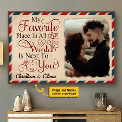 I Love To Stay Next To You - Upload Image. Personalized Horizontal Poster