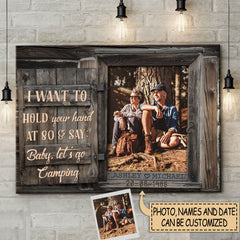 Baby Let's Go Camping - Upload Image. Gift For Couples - Personalized Name & Date Canvas