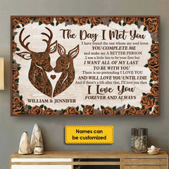 You Complete Me - Personalized Horizontal Poster - Gift For Couples. Husband Wife