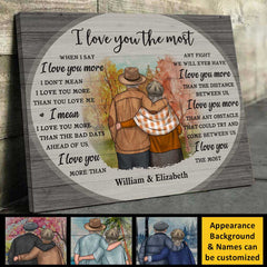 I Love You The Most - Personalized Horizontal Canvas - Gift For Couples. Husband Wife