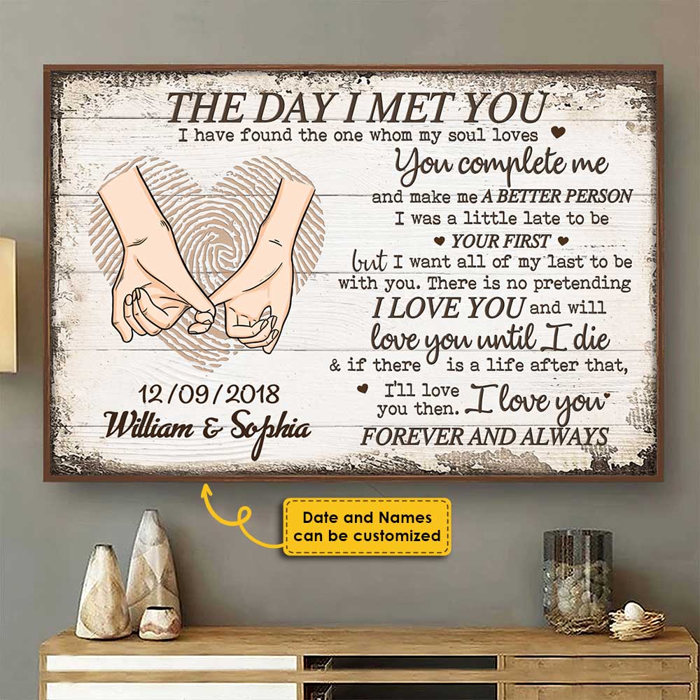 You Complete Me  - Personalized Horizontal Poster For Couple
