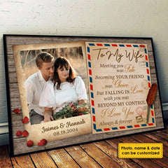 Meeting You Was Fate - Upload Image. Personalized Horizontal Poster