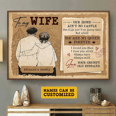 You're My Queen Forever - Personalized Horizontal Poster - Gift For Couples. Husband Wife