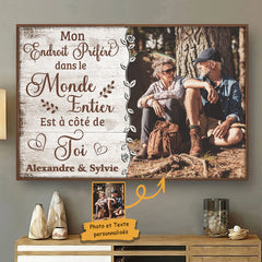 Mon Endroitpréféréestàcôté De Toi - Télécharger Une Image. Cadeau Pour Les Couples. Mari Et Femme - Personalized Horizontal Poster French