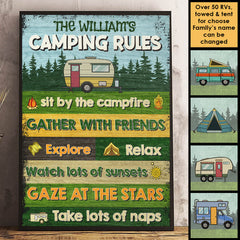 Sit By The Campfire Explore & Relax Watch Lots Of Sunsets - Personalized Vertical Poster