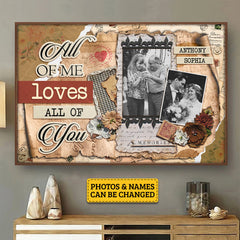 Scrapbook All Of Me - Personalized Horizontal Poster - Upload Image. Gift For Couples. Husband Wife