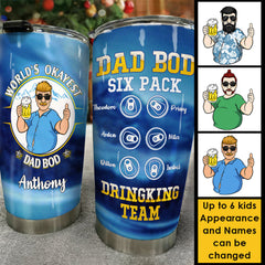 Dad Bod Six Pack. Drinking Team - Gift For Dad - Personalized Tumbler