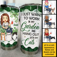Hang Out With Cats - Personalized Tumbler - Gift For Gardening Lovers