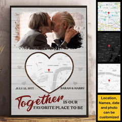 Together Is Our Favorite Place - Personalized Vertical Poster - Upload Image. Gift For Couples. Husband Wife