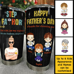 Step Fathor Like A Dad - Personalized Tumbler - Gift For Dad. Gift For Father's Day