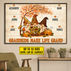 Grandkids Make Life Grand - Personalized Horizontal Poster