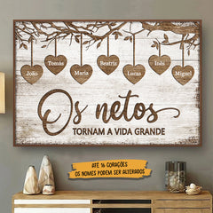 Os Netos Tornam A Vida Grande - Personalized Horizontal Poster Portuguese