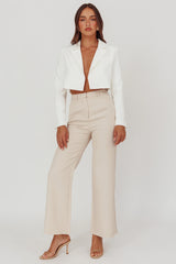 Fridays Open Crop Jacket Off White