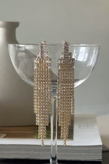 Serena Rhinestone Tassle Drop Studs