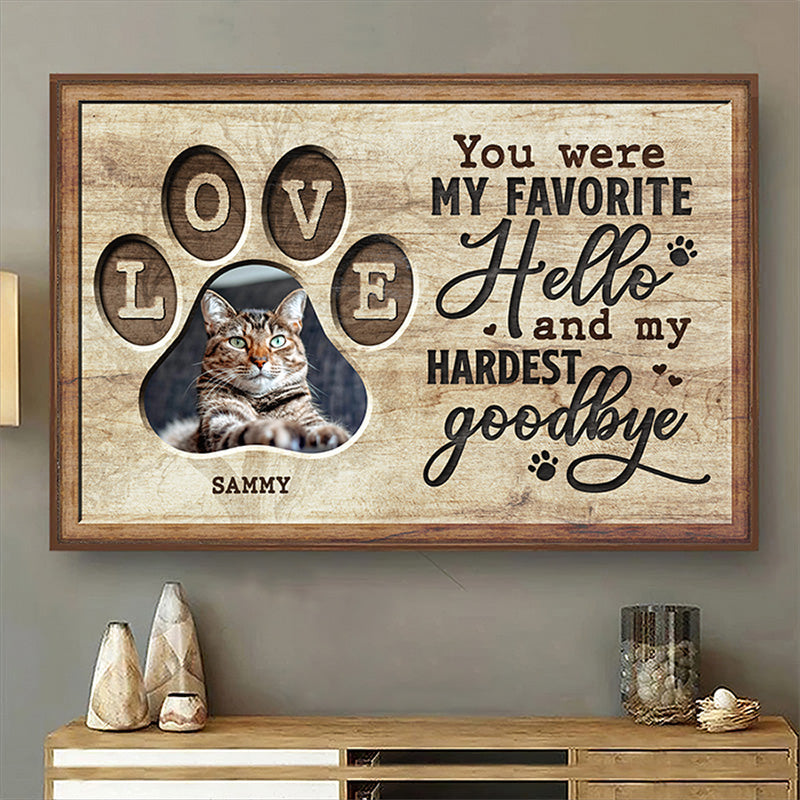 Custom Photo Walk Beside Us Every Day - Dog & Cat Personalized Custom Horizontal Home Decor Poster - House Warming Gift For Pet Owners. Pet Lovers