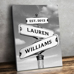 Always Beside You - Couple Personalized Custom Vertical Canvas - Gift For Husband Wife. Anniversary