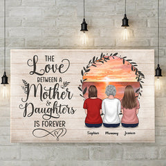 Mother And Children Forever Link Together - Family Personalized Custom Horizontal Canvas - Mother's Day. Birthday Gift For Mom
