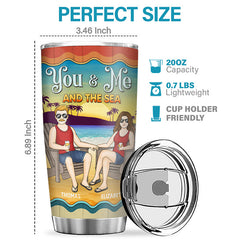Love You To The Beach And Back - Couple Personalized Custom Tumbler - Gift For Husband Wife. Anniversary