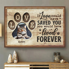 Custom Photo Walk Beside Us Every Day - Dog & Cat Personalized Custom Horizontal Home Decor Poster - House Warming Gift For Pet Owners. Pet Lovers