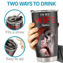 I Love You Forever & Always - Couple Personalized Custom Tumbler - Halloween Gift For Husband Wife. Anniversary