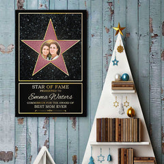 Custom Photo Star Of Fame. Best Mom Of The Year - Family Personalized Custom Vertical Poster - Mother's Day. Birthday Gift For Mom