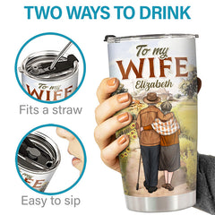 To My Wife Once Upon A Time - Couple Personalized Custom Tumbler - Gift For Husband Wife. Anniversary
