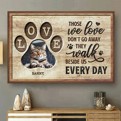 Custom Photo Walk Beside Us Every Day - Dog & Cat Personalized Custom Horizontal Home Decor Poster - House Warming Gift For Pet Owners. Pet Lovers