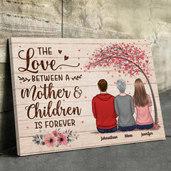 The Love Between A Mother & Children - Family Personalized Custom Horizontal Canvas - Mother's Day. Birthday Gift For Mom