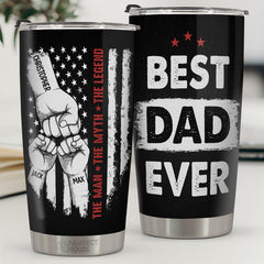My Dad Is The Best - Family Personalized Custom Tumbler - Father's Day. Birthday Gift For Dad. Grandpa