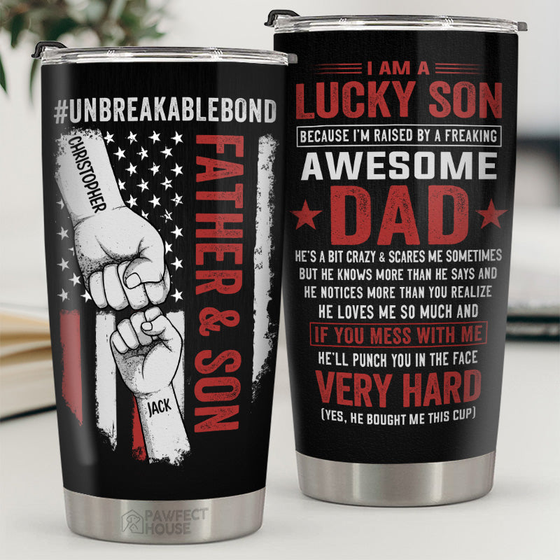 Family Is The Heart Of The Home - Family Personalized Custom Tumbler - Father's Day. Birthday Gift For Dad