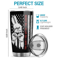 My Dad Is The Best - Family Personalized Custom Tumbler - Father's Day. Birthday Gift For Dad. Grandpa