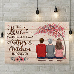 The Love Between A Mother & Children - Family Personalized Custom Horizontal Canvas - Mother's Day. Birthday Gift For Mom