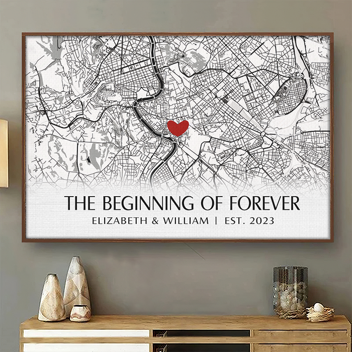 Where It All Began - Couple Personalized Custom Horizontal Poster - Gift For Husband Wife. Anniversary