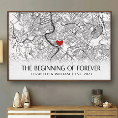 Where It All Began - Couple Personalized Custom Horizontal Poster - Gift For Husband Wife. Anniversary