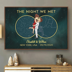 The Night We Met - Couple Personalized Custom Horizontal Poster - Gift For Husband Wife. Anniversary