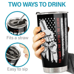 My Dad Is The Best - Family Personalized Custom Tumbler - Father's Day. Birthday Gift For Dad. Grandpa