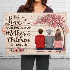 The Love Between A Mother & Children - Family Personalized Custom Horizontal Canvas - Mother's Day. Birthday Gift For Mom
