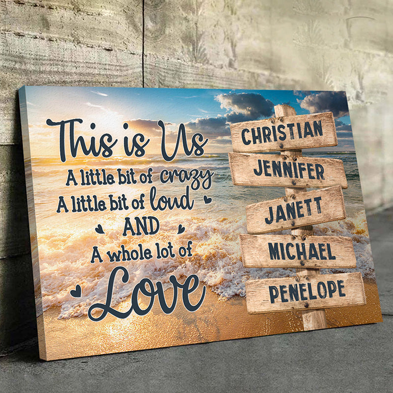 This Is Us A Whole Lot Of Love - Family Personalized Custom Horizontal Canvas - Gift For Family Members