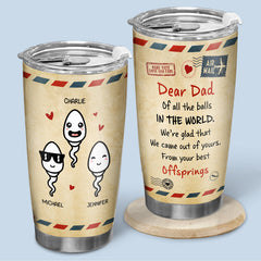 Glad To Be Your Best Kids - Family Personalized Custom Tumbler - Father's Day. Birthday Gift For Dad