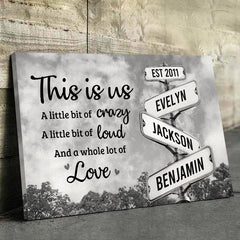 This Is Us. Full Of Love - Family Personalized Custom Horizontal Canvas - Gift For Family Members