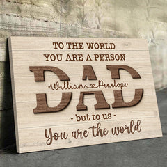 I Love You Papa - Family Personalized Custom Horizontal Canvas - Birthday Gift For Dad. Grandpa