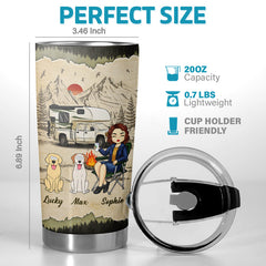Tough Enough To Be A Dog Mom And Camping Queen - Camping Personalized Custom Tumbler - Gift For Camping Lovers. Pet Owners. Pet Lovers
