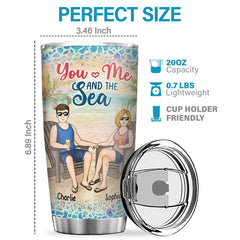 You & Me And The Sea - Couple Personalized Custom Tumbler - Gift For Husband Wife. Anniversary