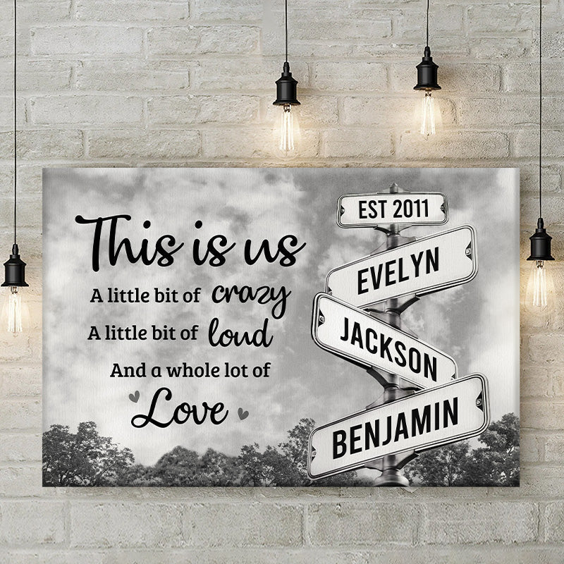 This Is Us. Full Of Love - Family Personalized Custom Horizontal Canvas - Gift For Family Members