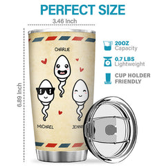 Glad To Be Your Best Kids - Family Personalized Custom Tumbler - Father's Day. Birthday Gift For Dad