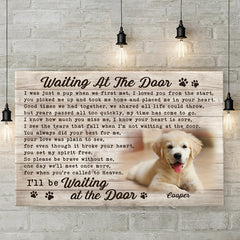 Custom Photo Waiting At The Door - Dog & Cat Personalized Custom Horizontal Canvas - Gift For Pet Owners. Pet Lovers