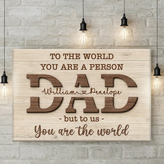 I Love You Papa - Family Personalized Custom Horizontal Canvas - Birthday Gift For Dad. Grandpa