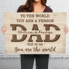 I Love You Papa - Family Personalized Custom Horizontal Canvas - Birthday Gift For Dad. Grandpa