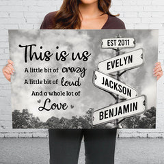 This Is Us. Full Of Love - Family Personalized Custom Horizontal Canvas - Gift For Family Members